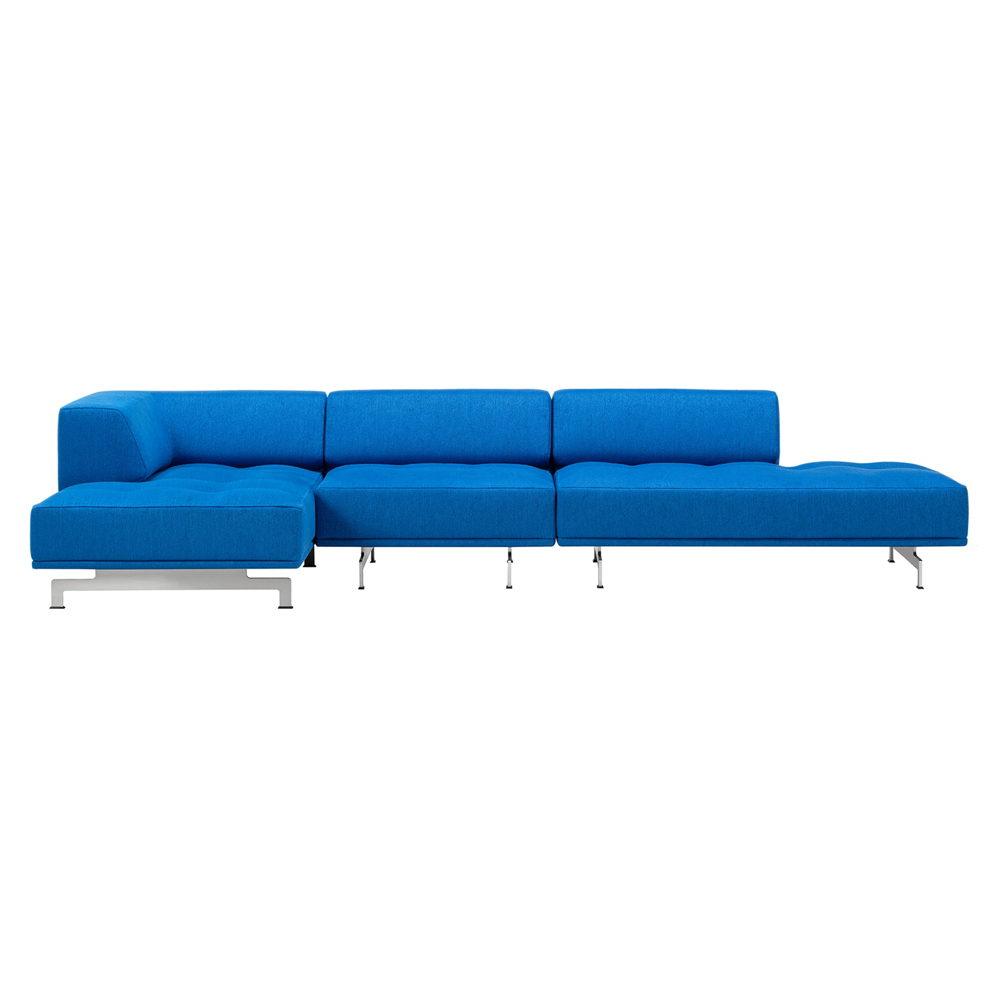 Delphi Modular Sofa: Brushed Aluminum + Configuration G + Fabric Group 3