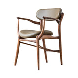 Fjoon Captain's Chair: Walnut + Royal Nubuck Ecru 30253