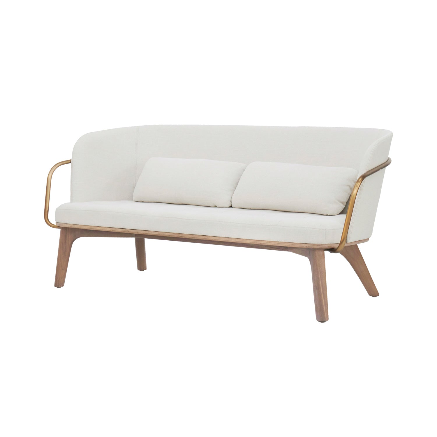 Utility Lounge Chair with Full Back: 2 Seater + Soaped Walnut