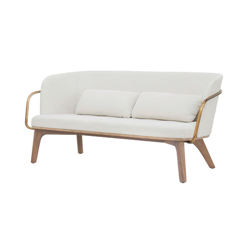 Utility Lounge Chair with Full Back: 2 Seater + Soaped Walnut