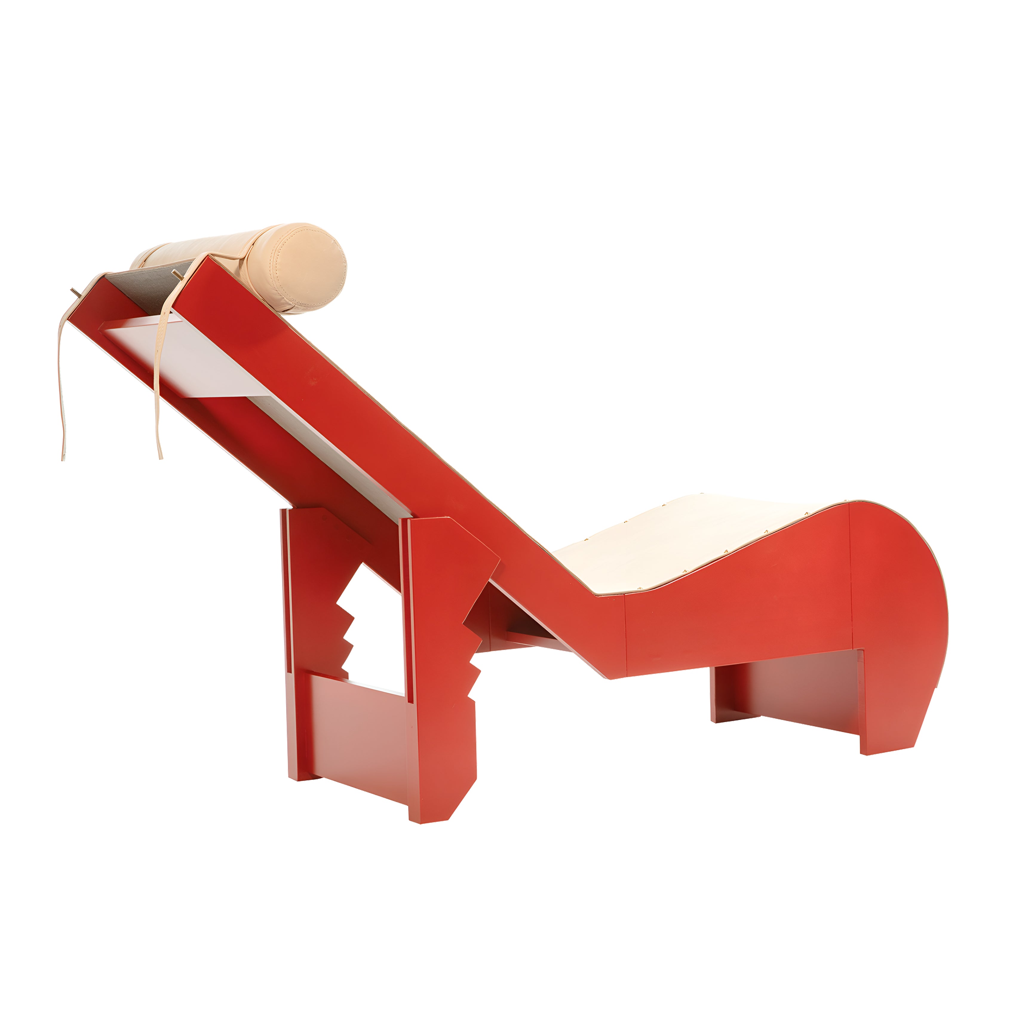 Vilan Recliner: Red + Saddle Leather Natural