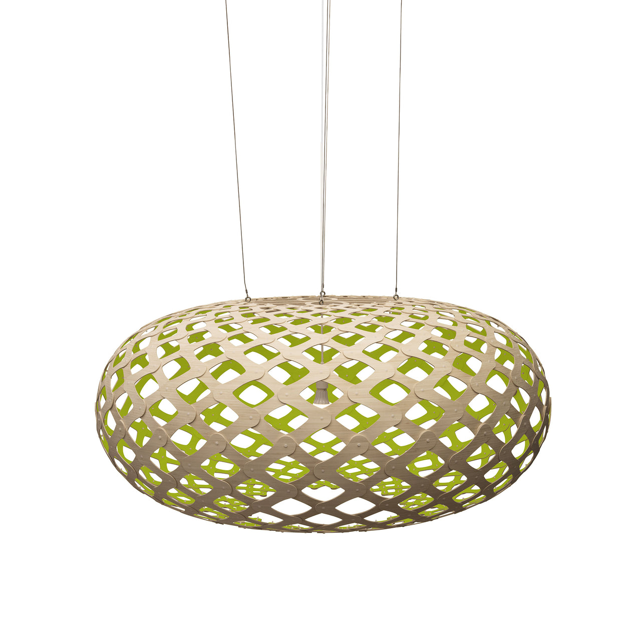 Kina Pendant Light: Extra Large + Bamboo + Lime + White