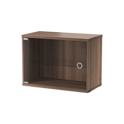 String System: Display Cabinet with Swing Glass Doors + Walnut