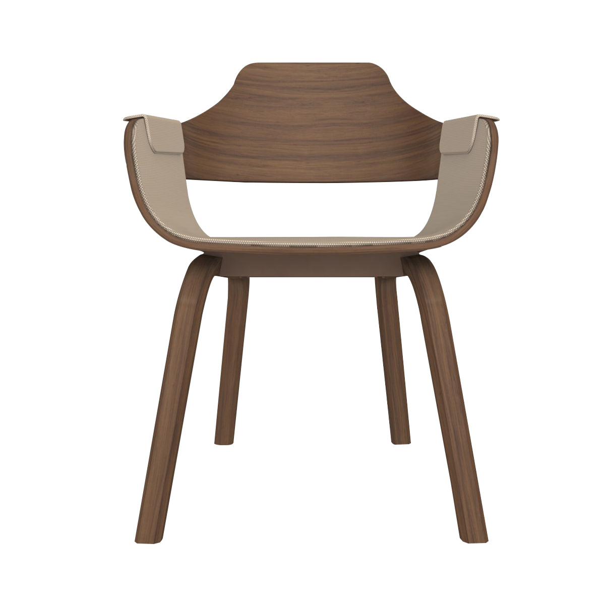 Showtime Chair: Interior Seat + Armrest Upholstered + Walnut Nature Effect