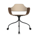 Showtime Chair with Wheel: Seat + Backrest Upholstered + Anthracite Grey