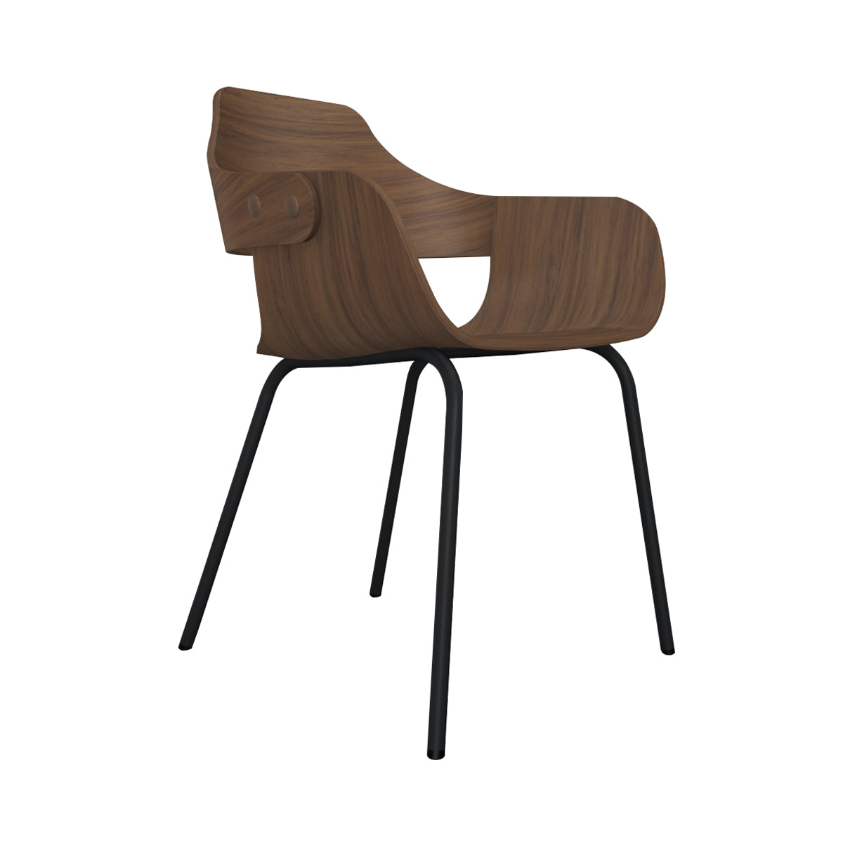 Showtime Chair with Metal Base: Walnut Nature Effect + Anthracite Grey