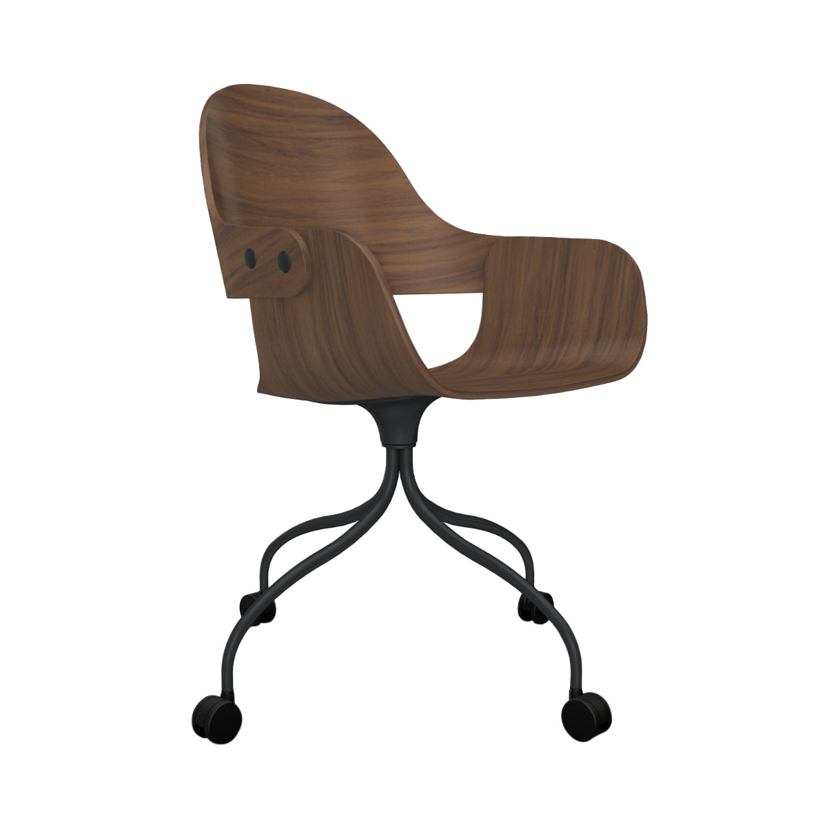 Showtime Nude Chair with Wheel: Walnut Nature Effect + Anthracite Grey