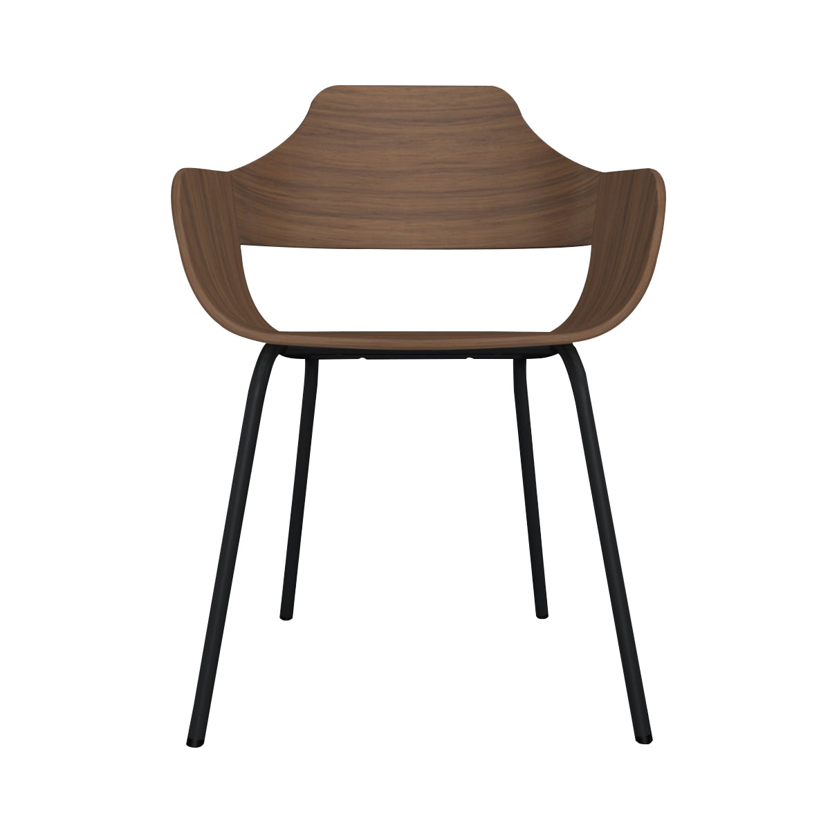 Showtime Chair with Metal Base: Walnut + Anthracite Grey