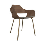 Showtime Chair with Metal Base: Seat Upholstered + Beige