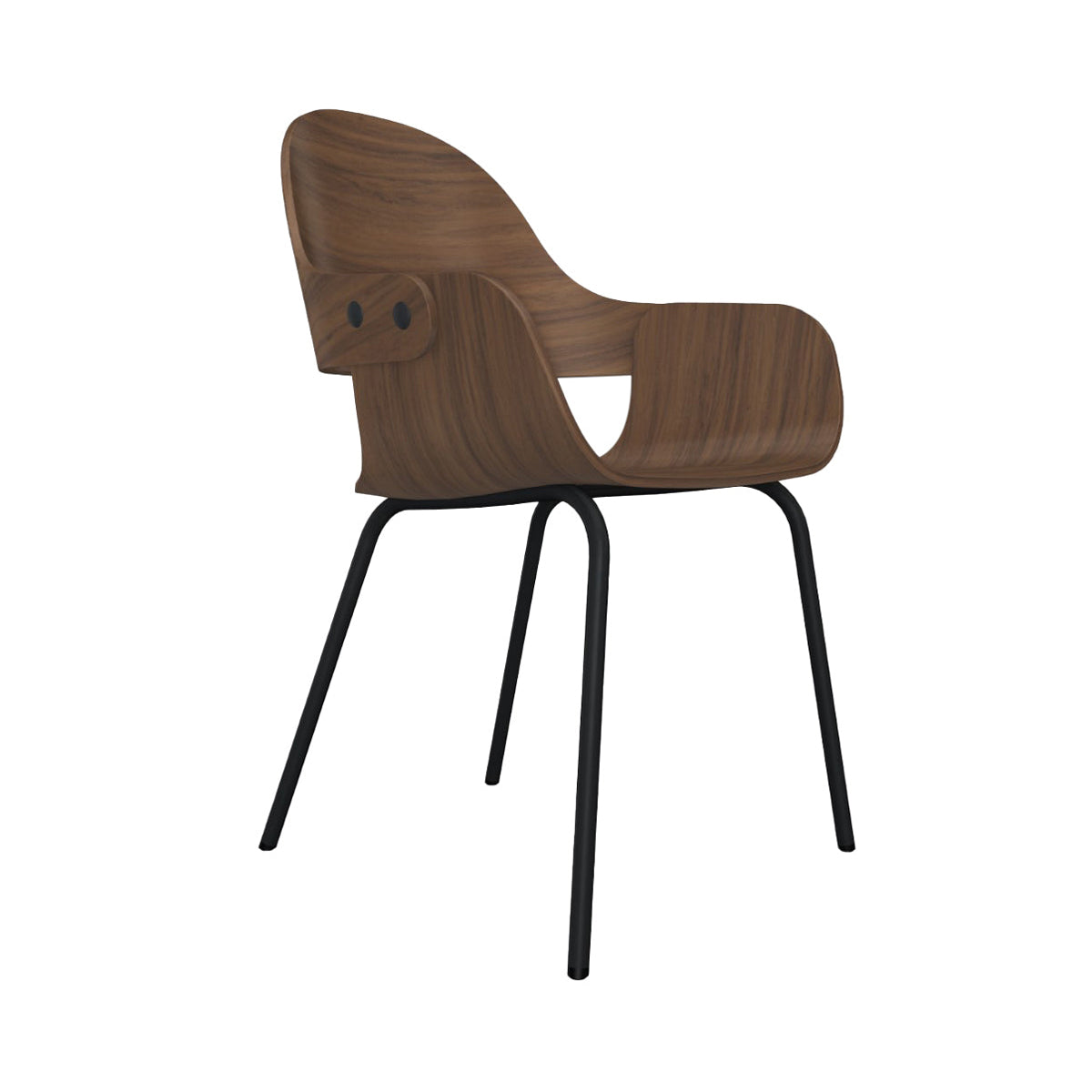 Showtime Nude Chair with Metal Base: Walnut Nature Effect + Anthracite Grey