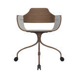 Showtime Chair with Wheel: Interior Seat + Armrest Upholstered + Pale Brown