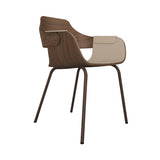 Showtime Chair with Metal Base: Interior Seat + Armrest Upholstered + Pale Brown