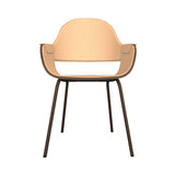 Showtime Nude Chair with Metal Base: Full Upholstered + Walnut + Pale Brown