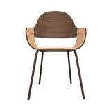 Showtime Nude Chair with Metal Base: Interior Seat + Armrest Upholstered + Walnut + Pale Brown