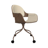 SShowtime Nude Chair with Wheel: Interior Seat + Armrest + Backrest Cushion + Walnut + Pale Brown