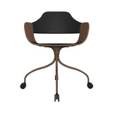 Showtime Chair with Wheel: Seat + Backrest Upholstered + Pale Brown