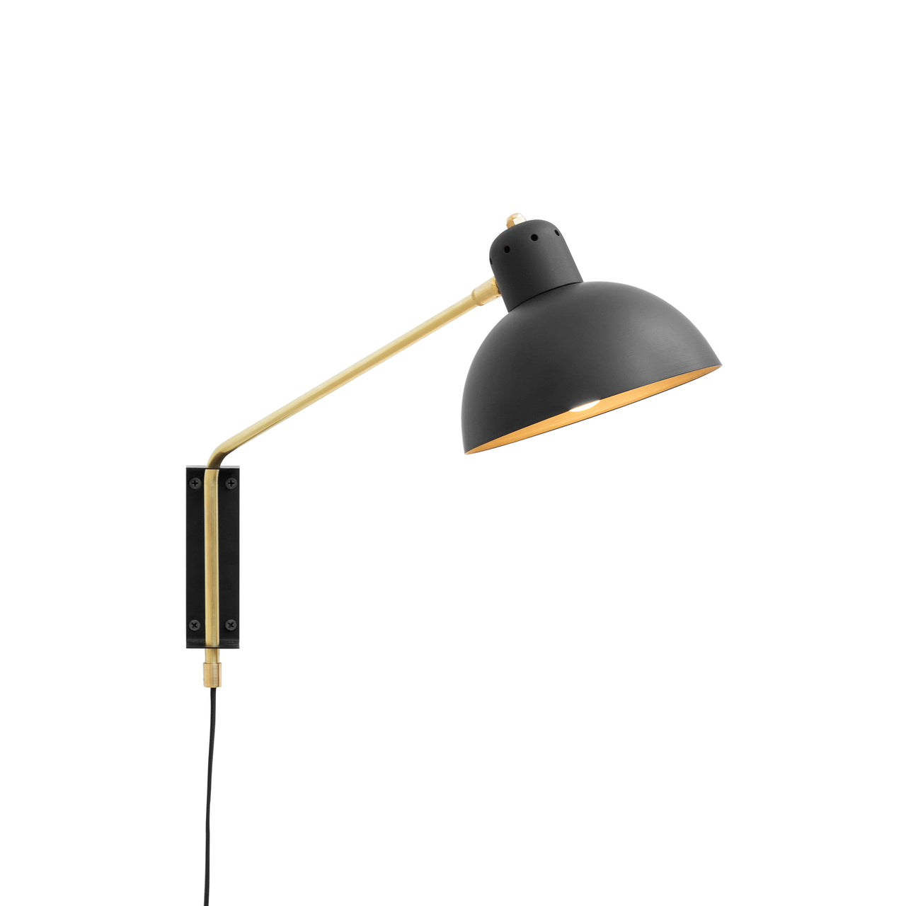 Waldorf Wall Lamp: Black + Graphite + Softwire