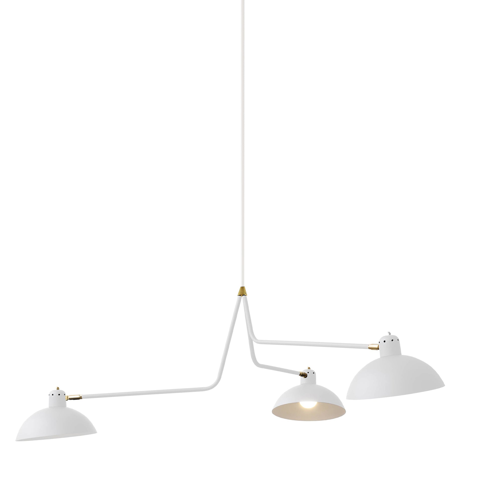 Waldorf Suspension Lamp: Triple + Brass