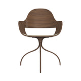 Showtime Nude Chair with Swivel Base: Seat Upholstered + Walnut Nature Effect + Pale Brown