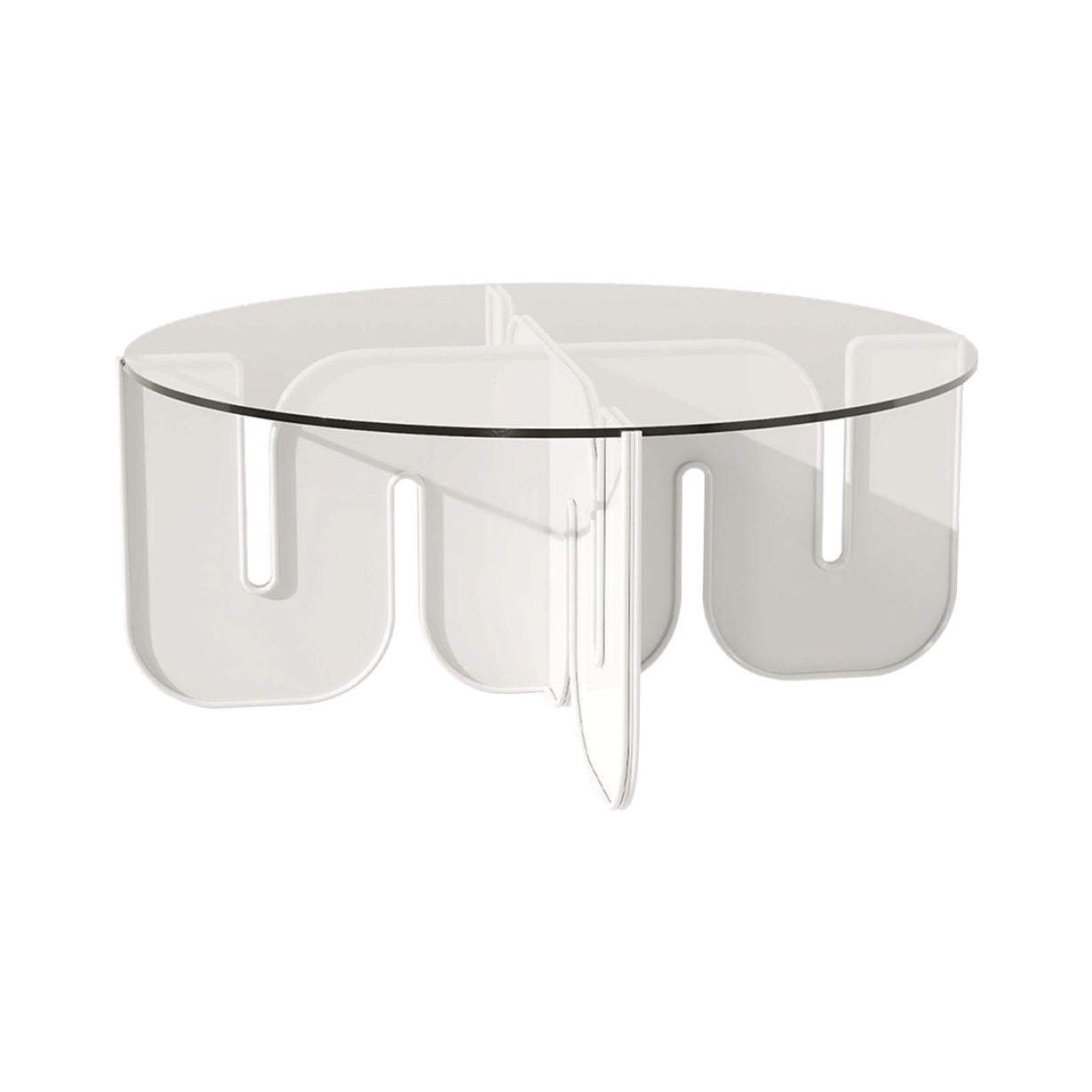 Wave Table: Clear Glass + White