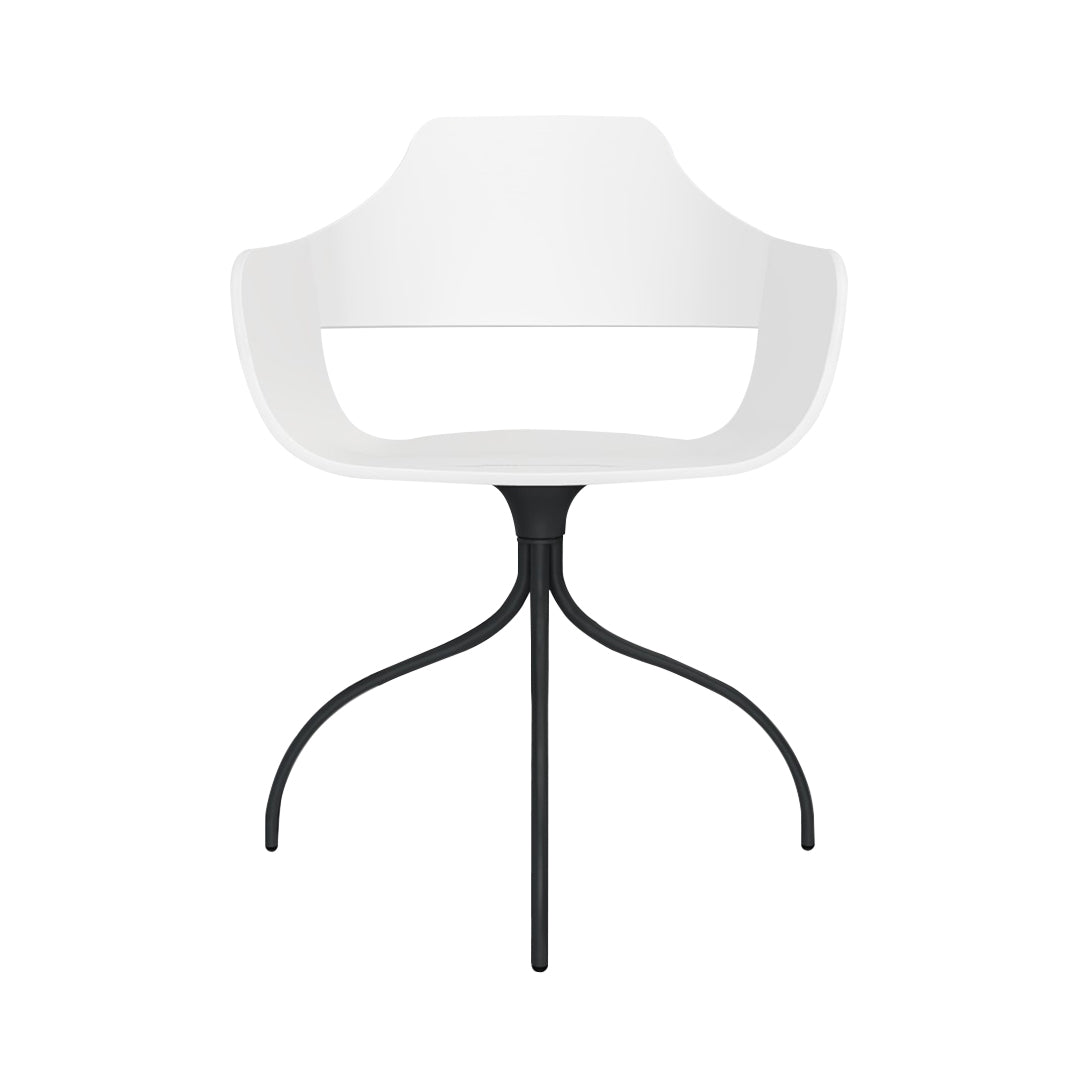 Showtime Chair with Swivel Base: Lacquered White + Anthracite Grey