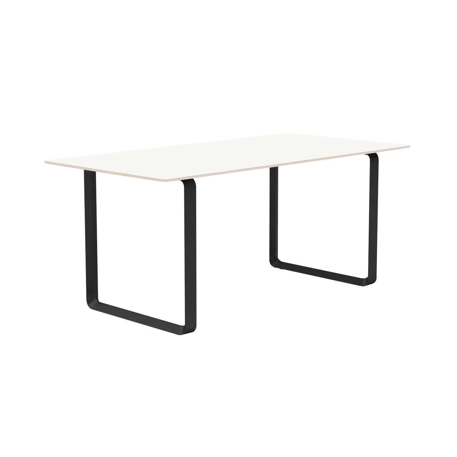 70/70 Table: Small + White Laminate + Black