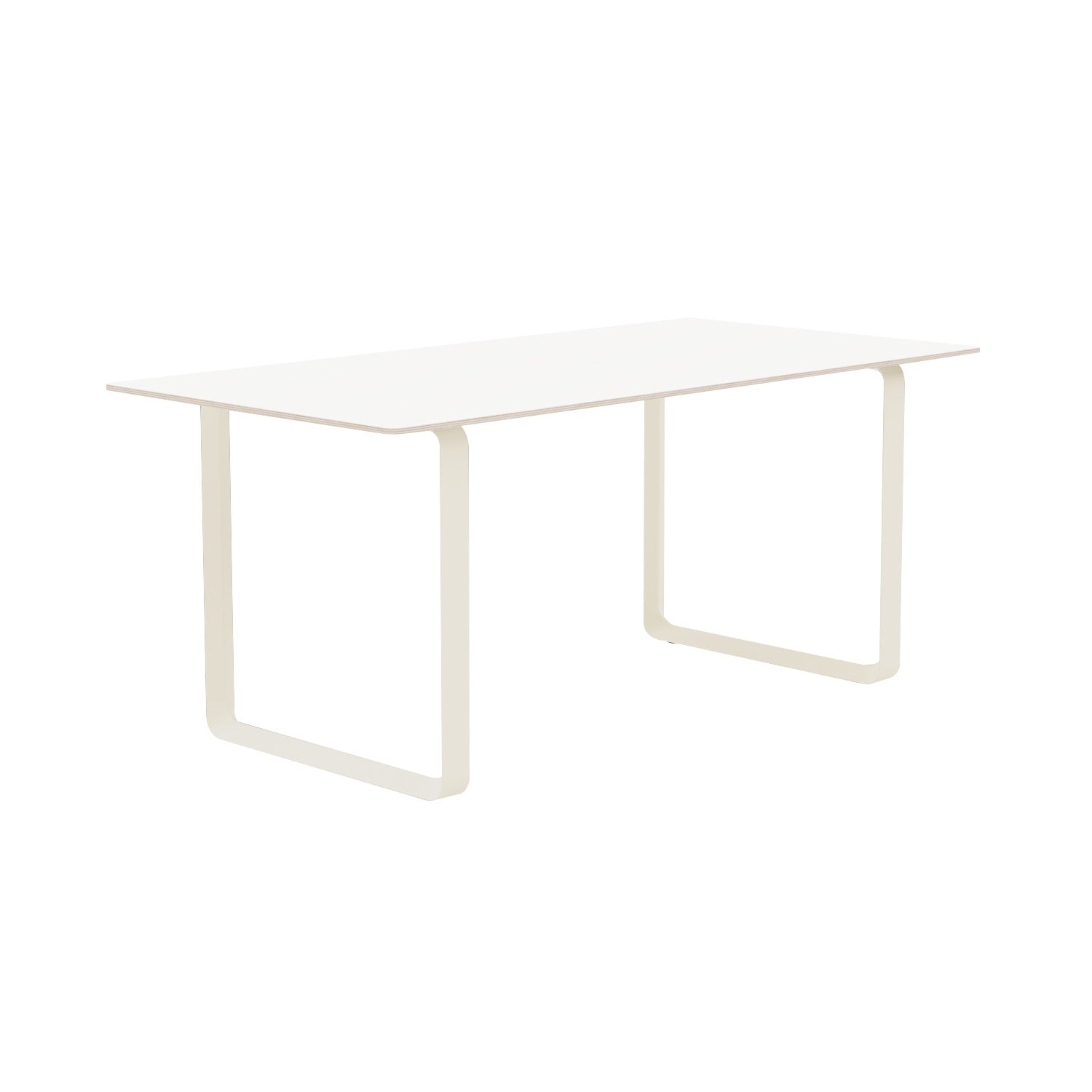 70/70 Table: Small + White Laminate + Sand