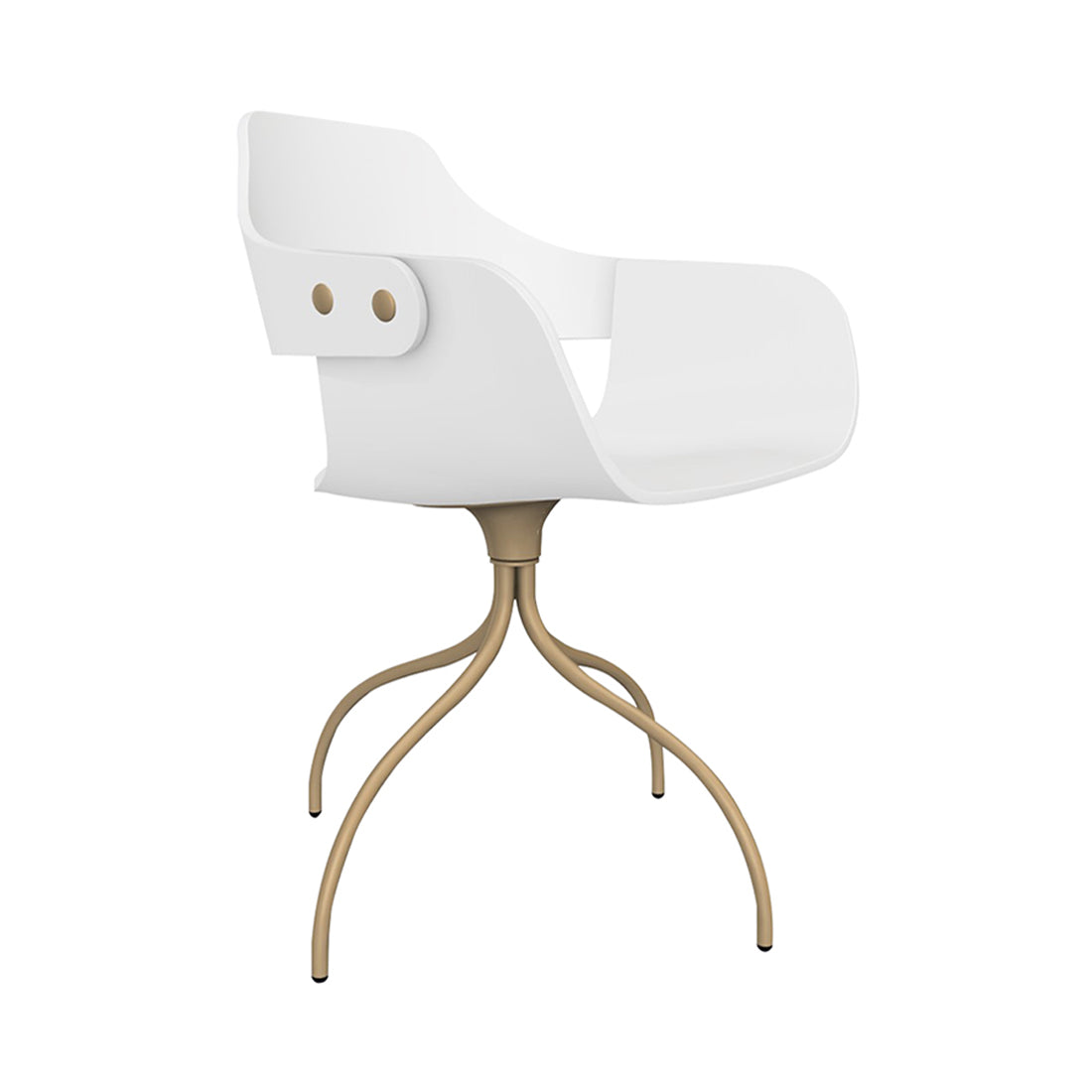 Showtime Chair with Swivel Base: Lacquered White + Beige