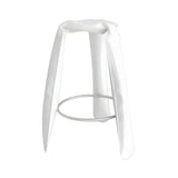 Plopp Bar Stool: White Glossy Steel
