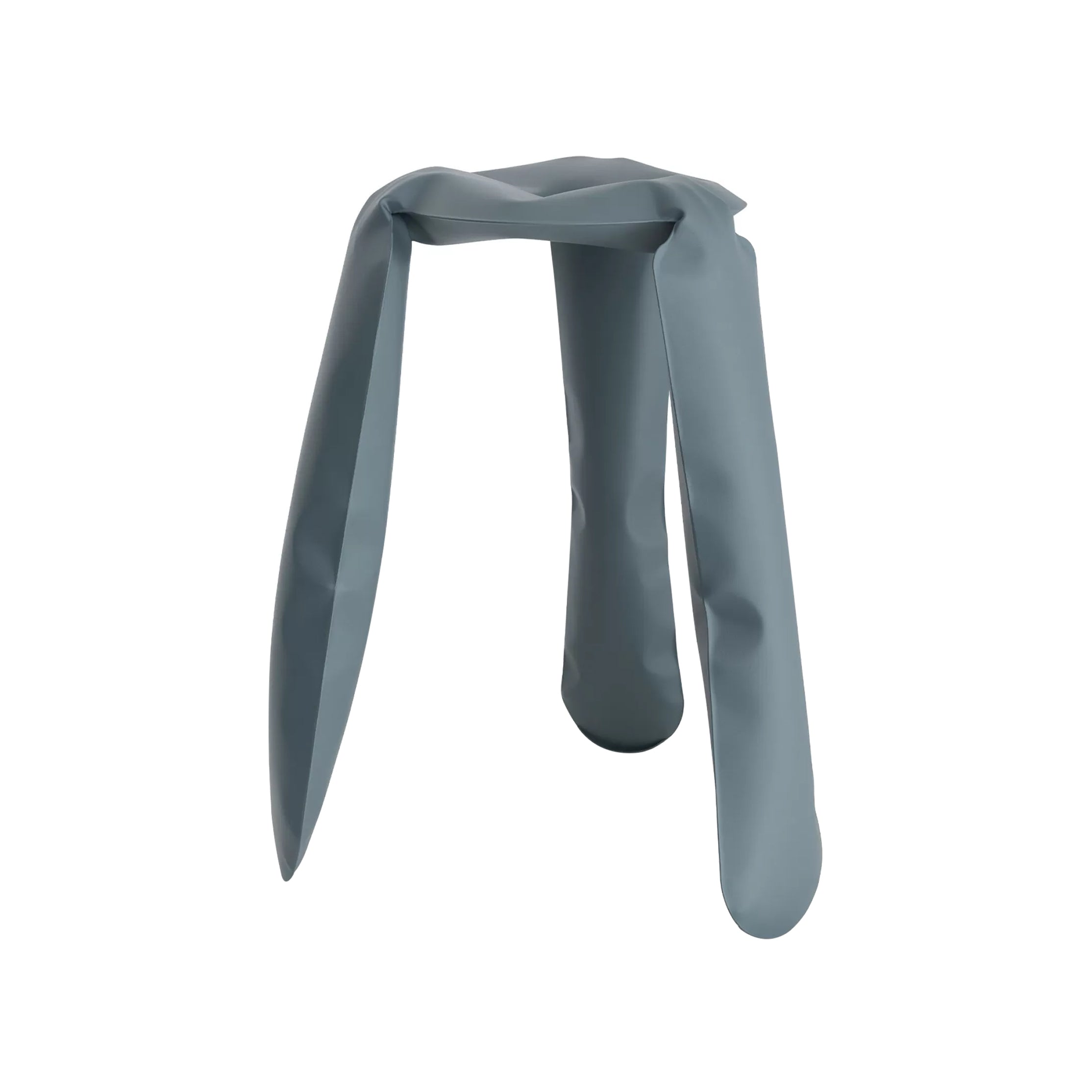 Plopp Kitchen Stool: Blue Grey Matt Steel