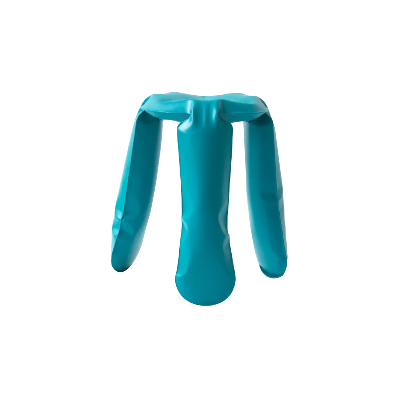 Plopp Mini Stool: Water Blue Matt Steel