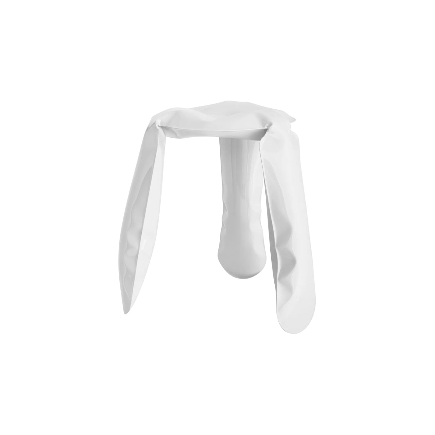 Plopp Mini Stool: White Glossy Steel