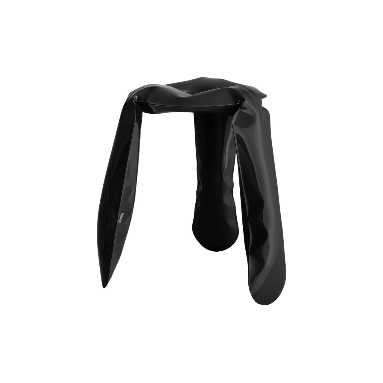 Plopp Standard Stool: Black Glossy Steel