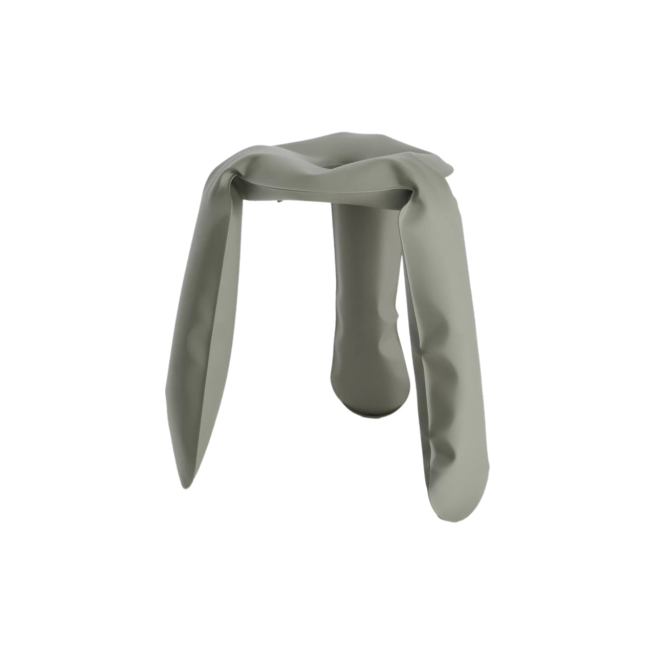 Plopp Standard Stool: Moss Grey Matt Steel