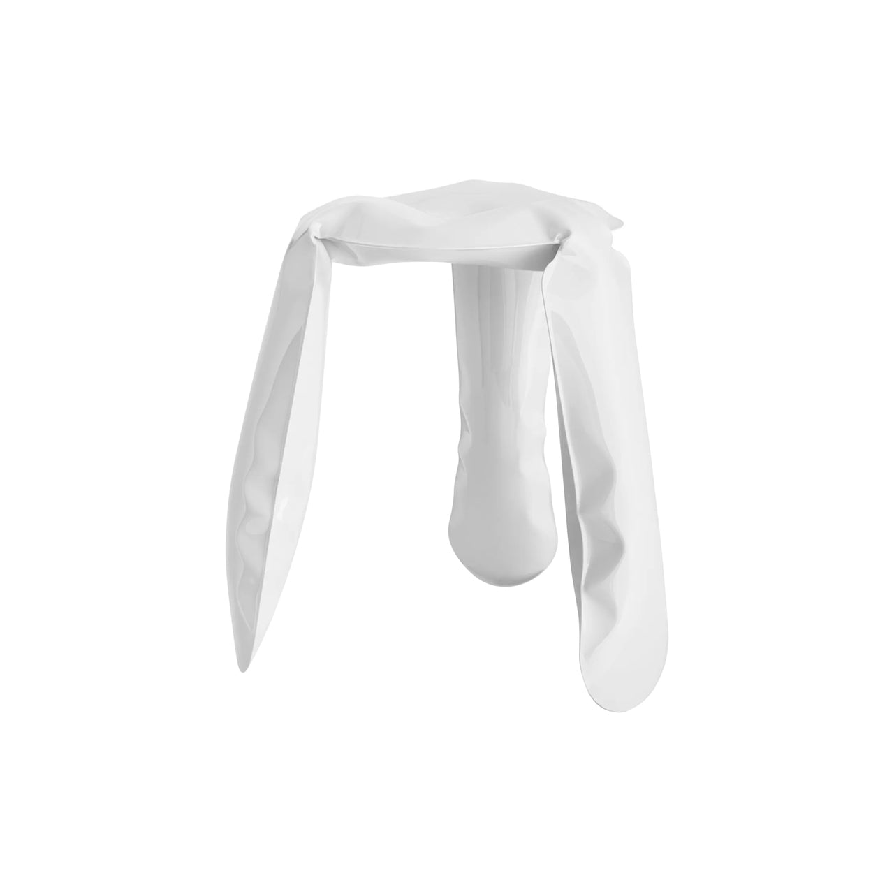 Plopp Standard Stool: White Glossy Steel