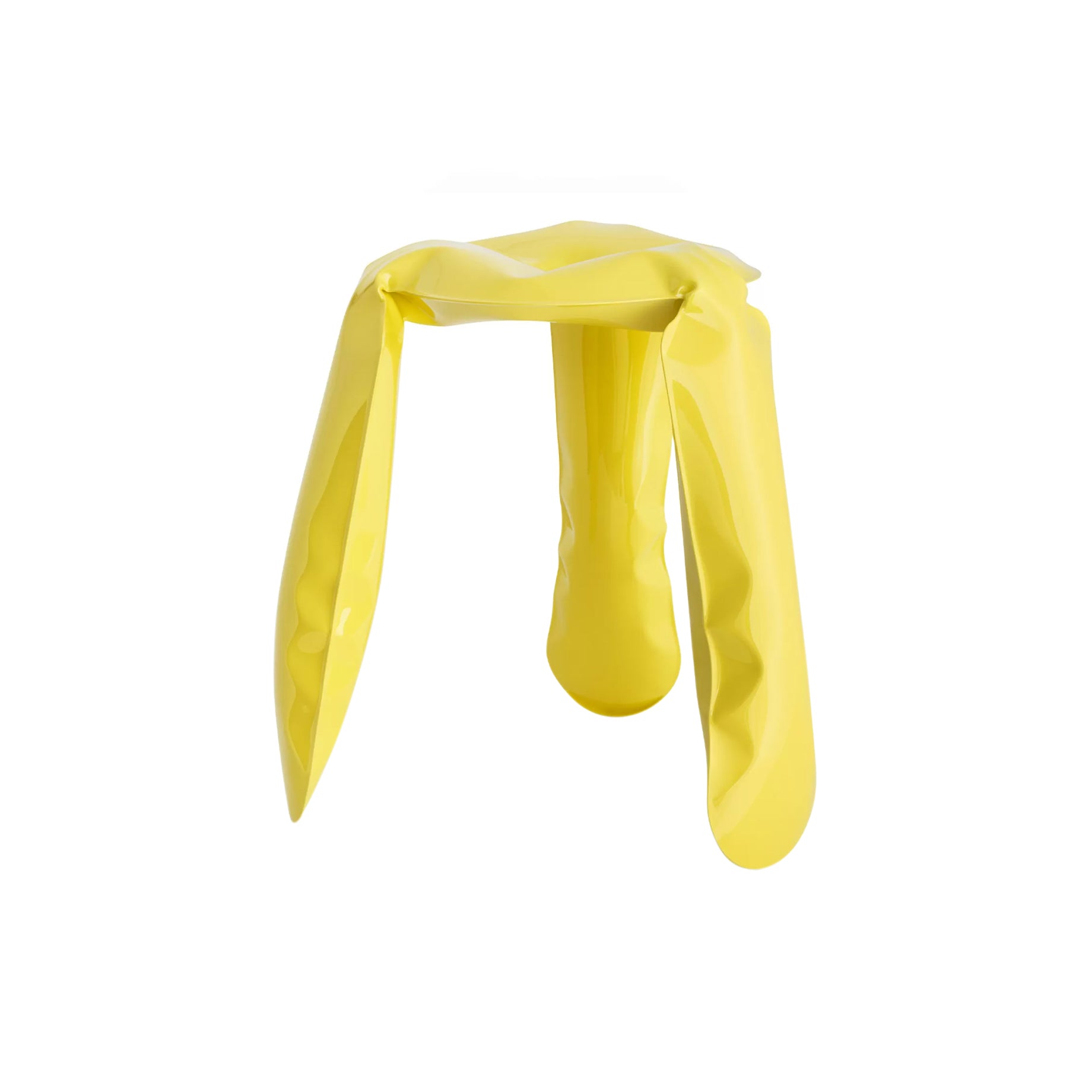 Plopp Standard Stool: Yellow Glossy Steel