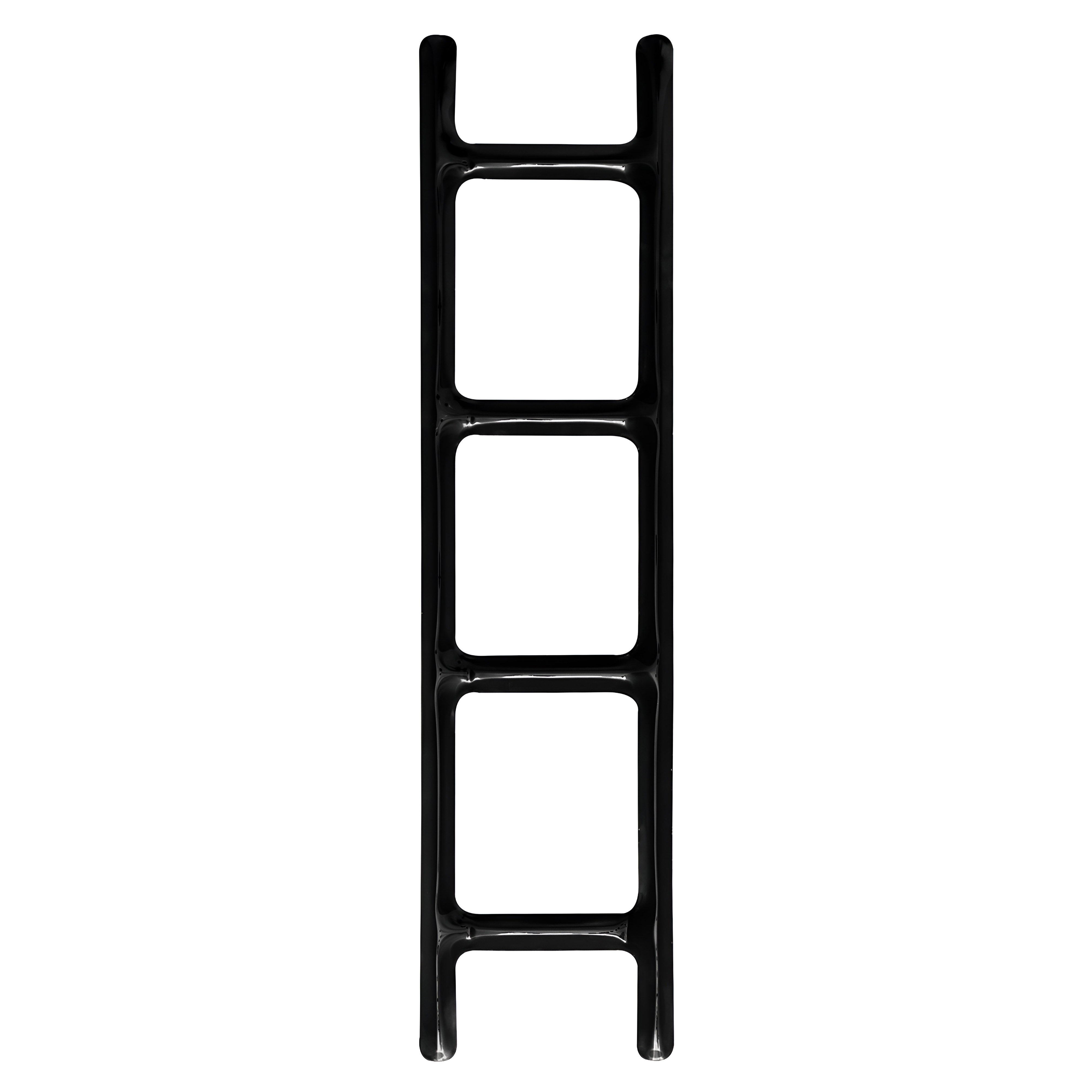 Drab Ladder Hanger: Black Glossy Steel