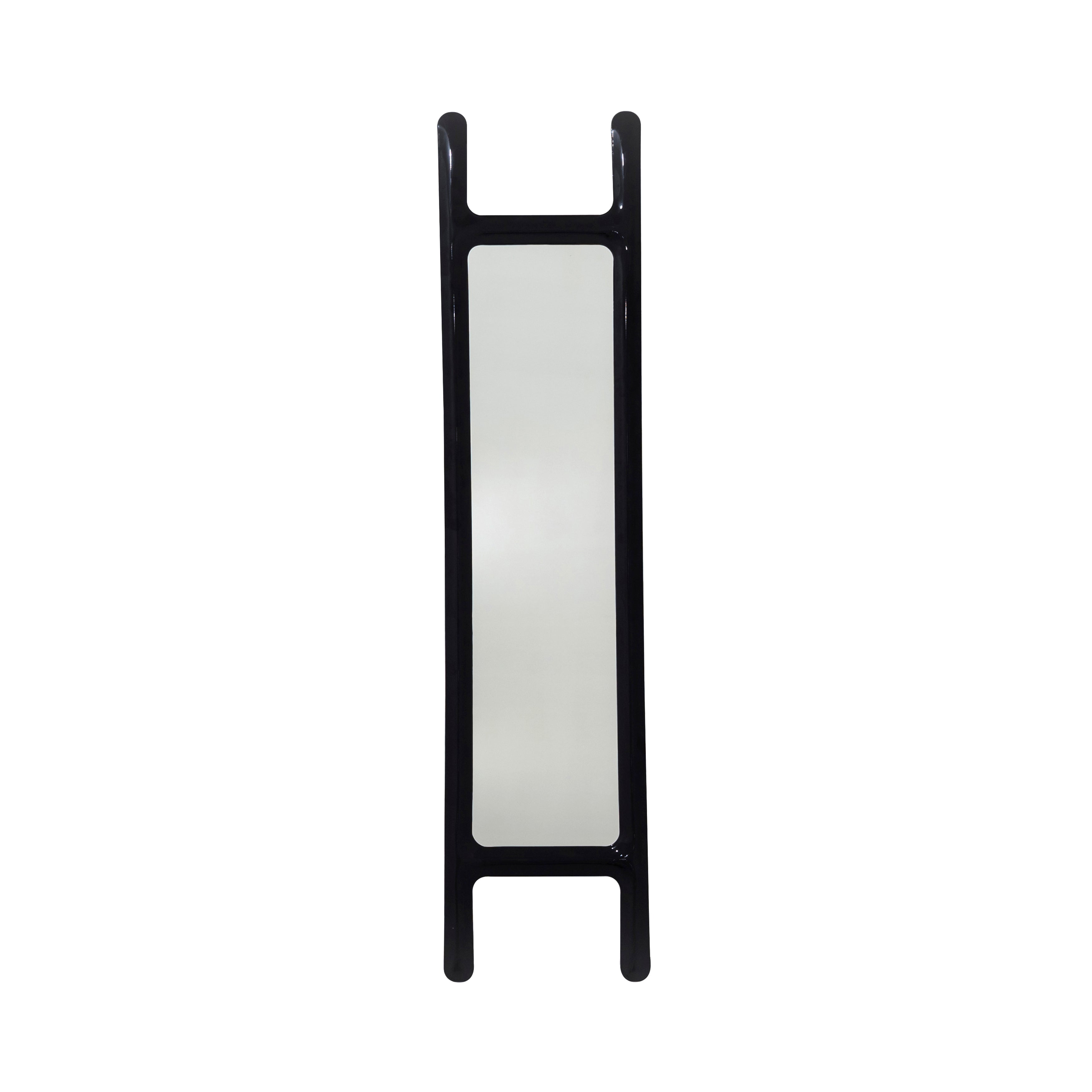 Drab Mirror: Black Glossy Carbon Steel