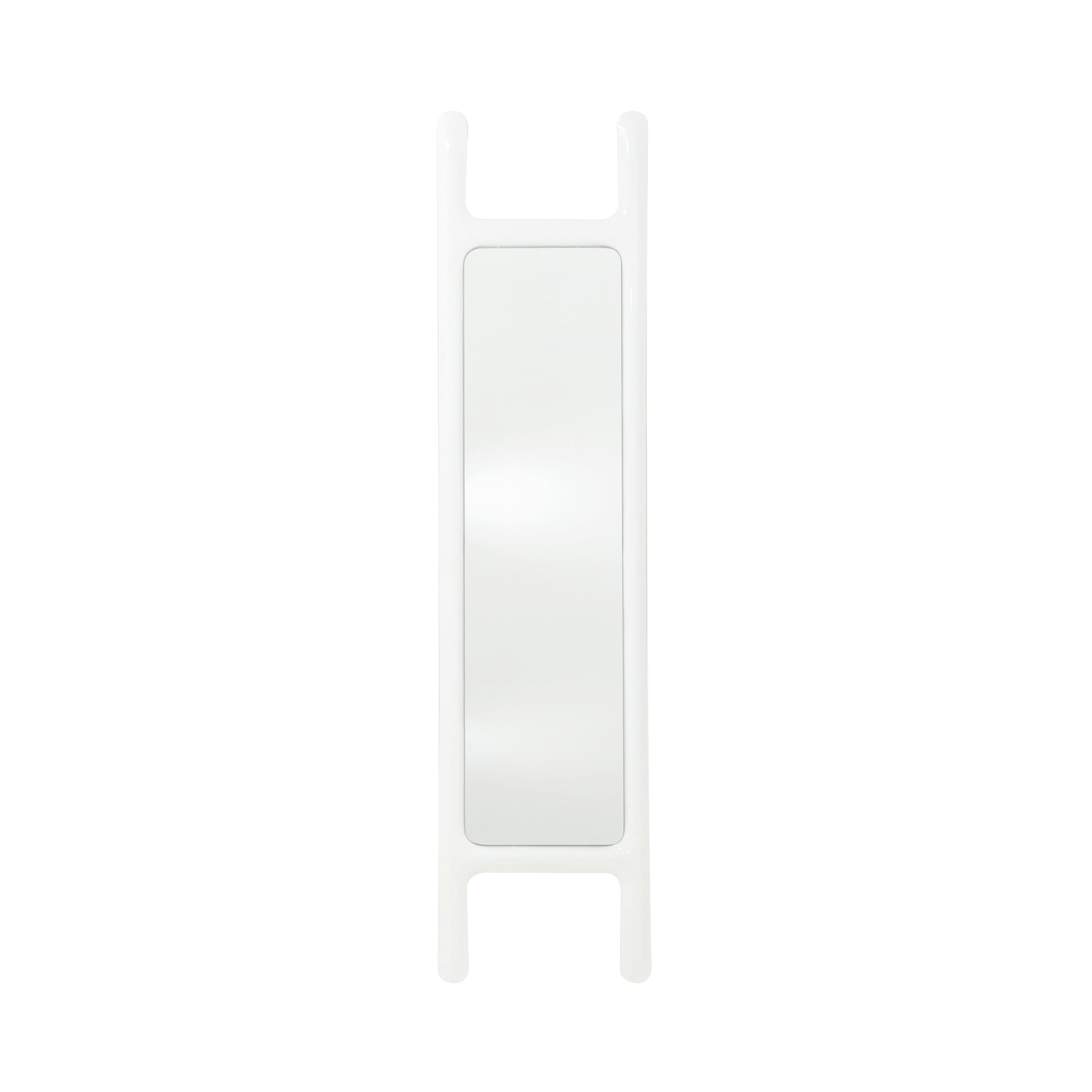 Drab Mirror: White Glossy Carbon Steel