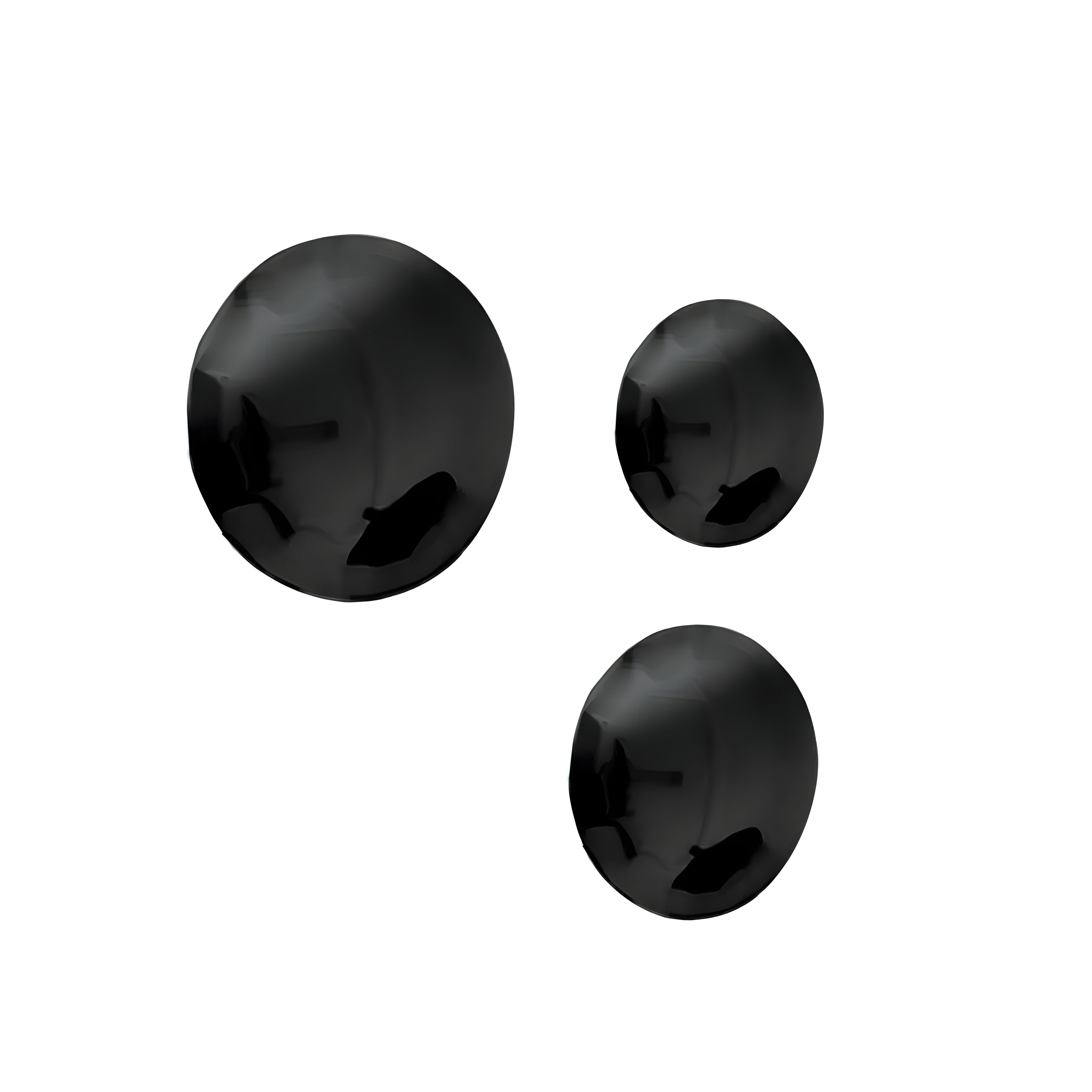 Pin Wall Hanger: Set + 3 + Black Glossy Steel