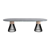 Mewoma Dining Table: Oblong + Indian Green Marble