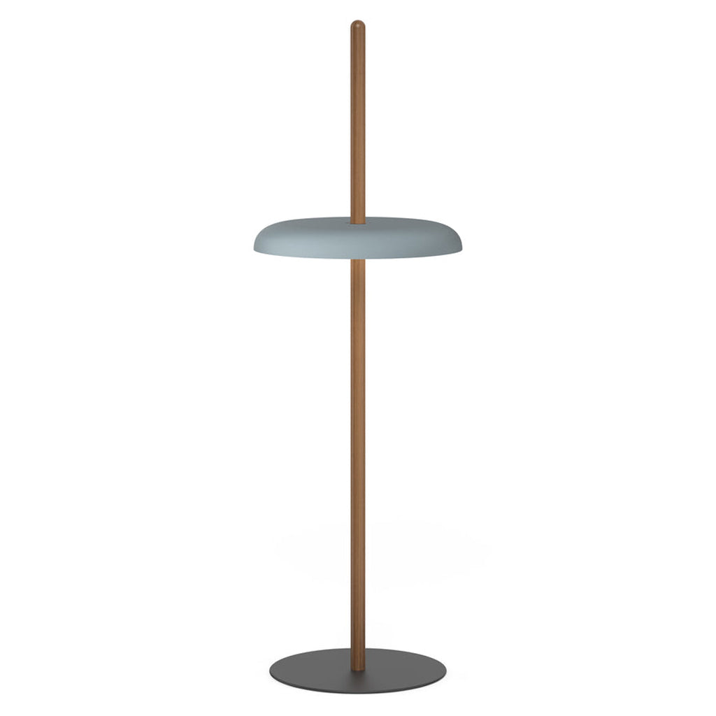 Nivél Portable Floor Lamp: Walnut + Slate Blue