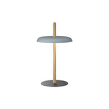 Nivél Portable Table Lamp: Oak + Slate Blue