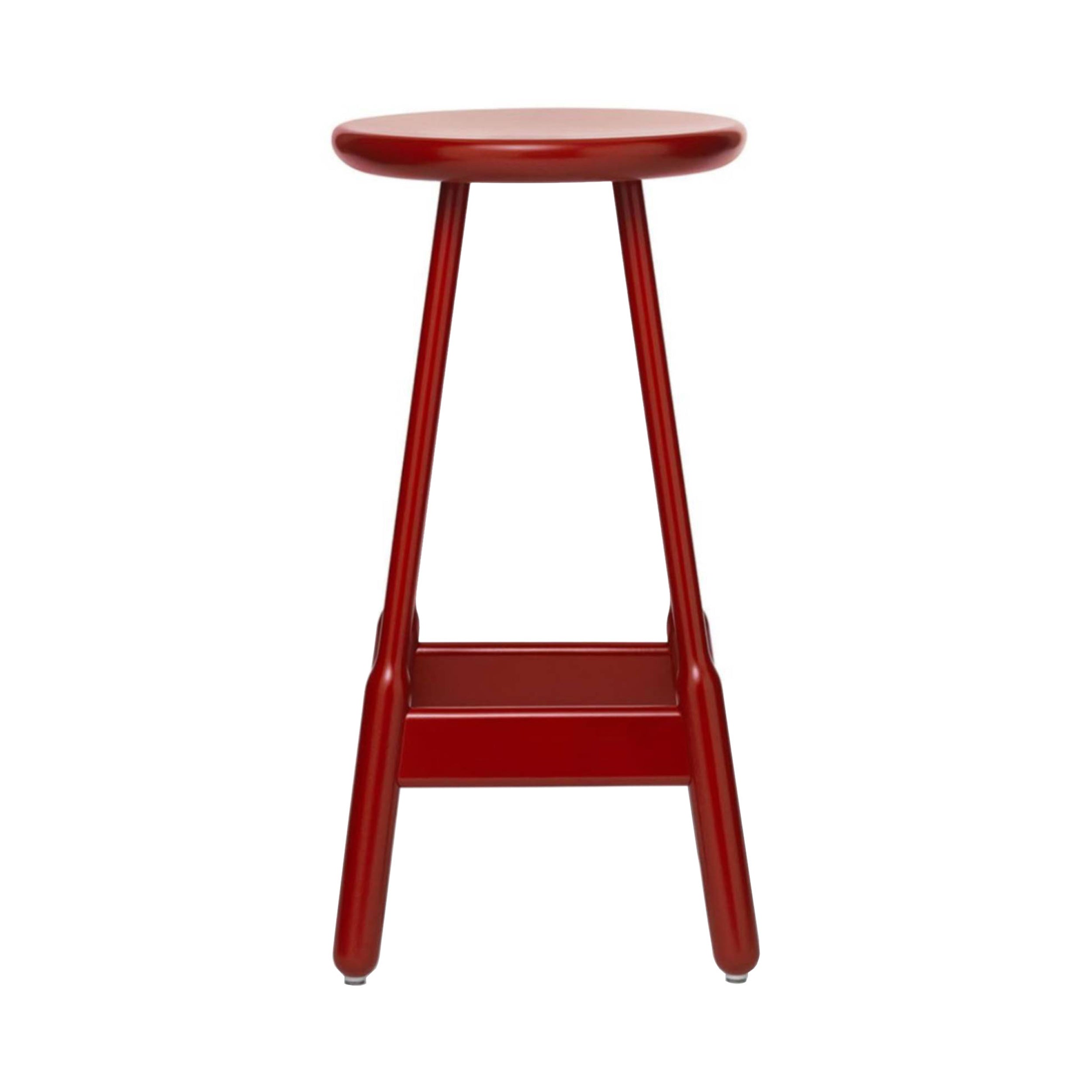 Albert Bar + Counter Stool: Bar + Red Lacquered Beech