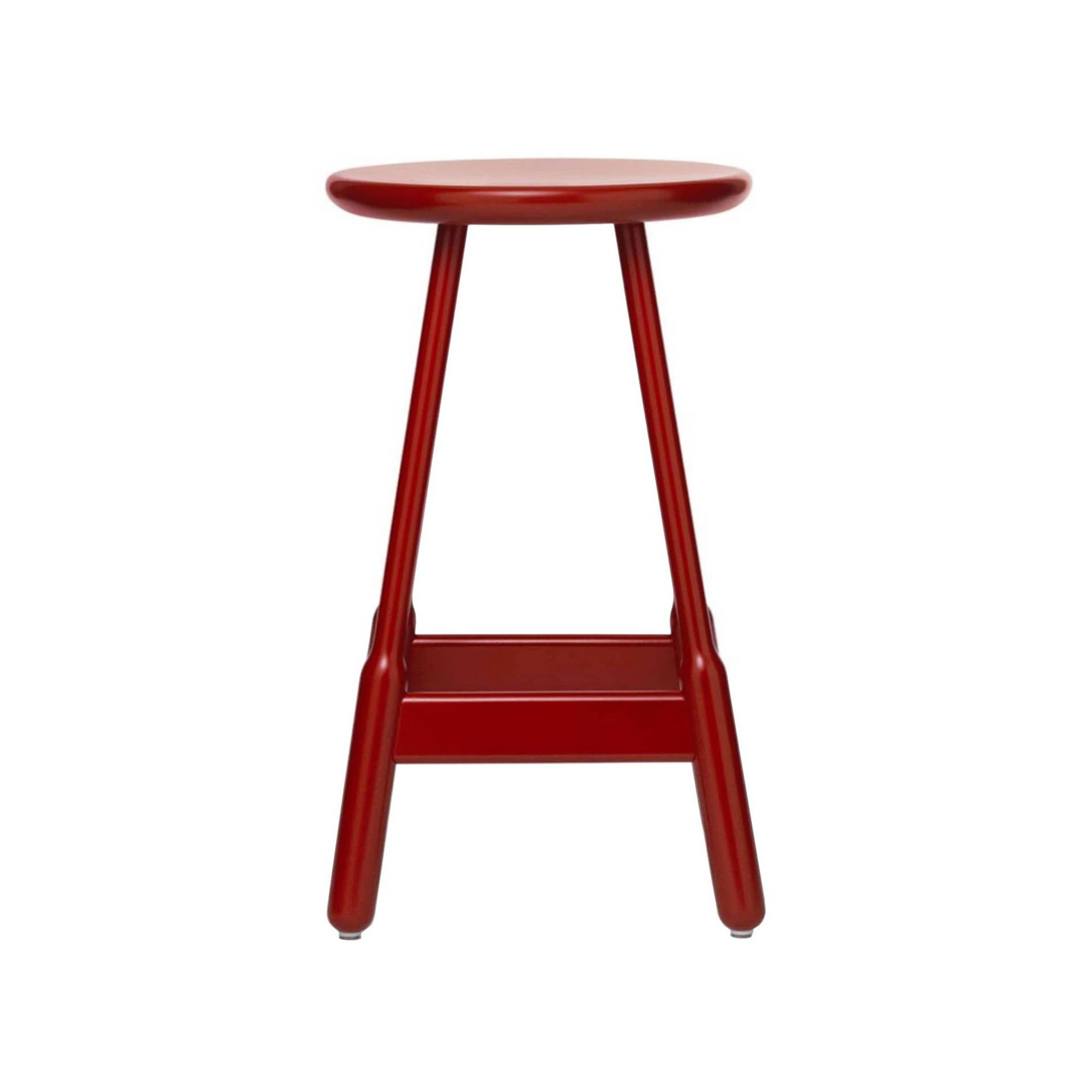 Albert Bar + Counter Stool: Counter + Red Lacquered Beech