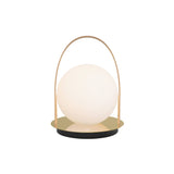 Bola Lantern Cordless: Tan + Brass