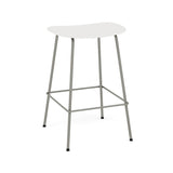 Fiber Bar + Counter Stool: Tube Base + Counter + Grey + Natural White