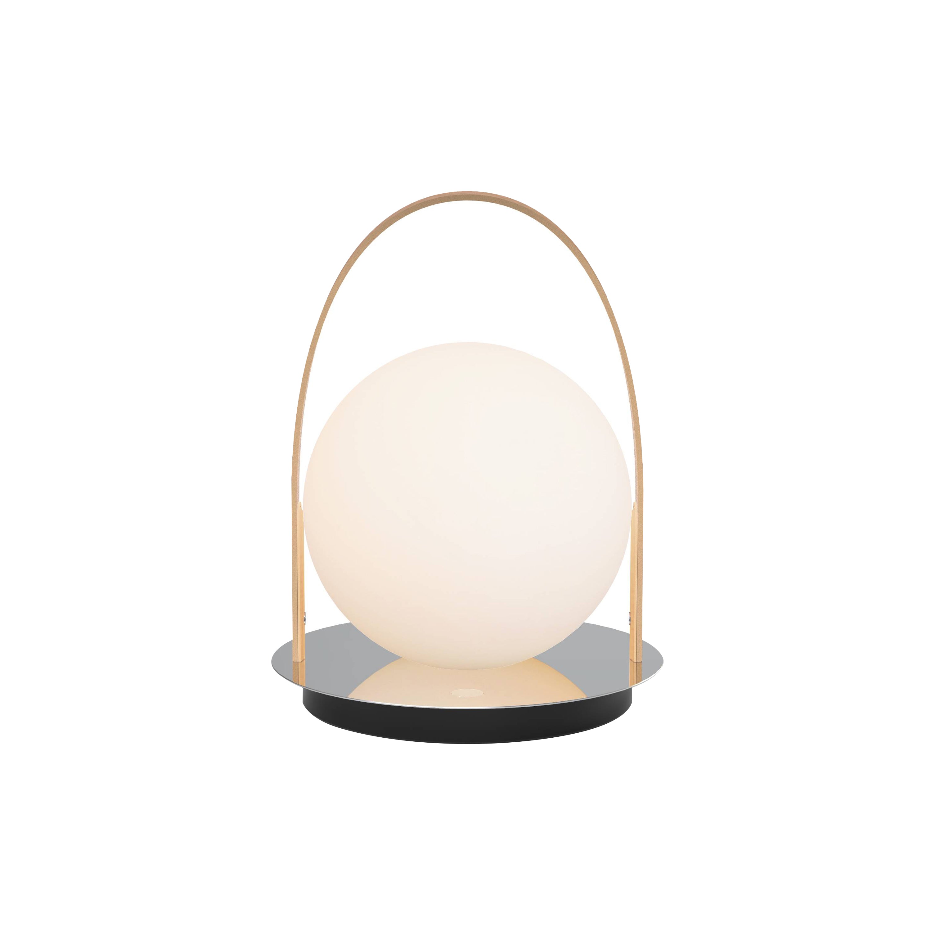 Bola Lantern Cordless: Tan + Chrome