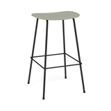 Fiber Bar + Counter Stool: Tube Base + Bar + Anthracite Black + Dusty Green