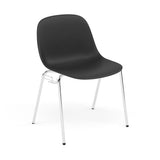 Fiber Side Chair: A-Base with Linking Device + Recycled Shell + Black